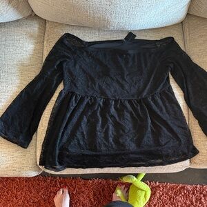 Torrid Black Lace Off-Shoulder Blouse